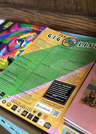 Gig List #32 in a public print rack