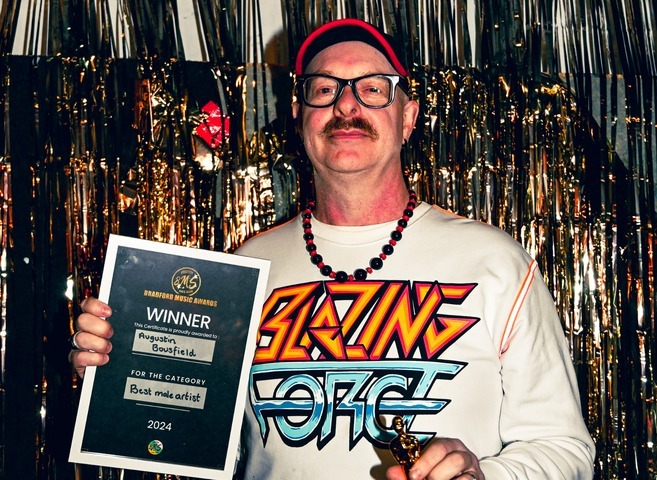 BMS Awards winner on stage