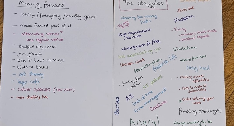 Workshop flipchart notes: messages for the city